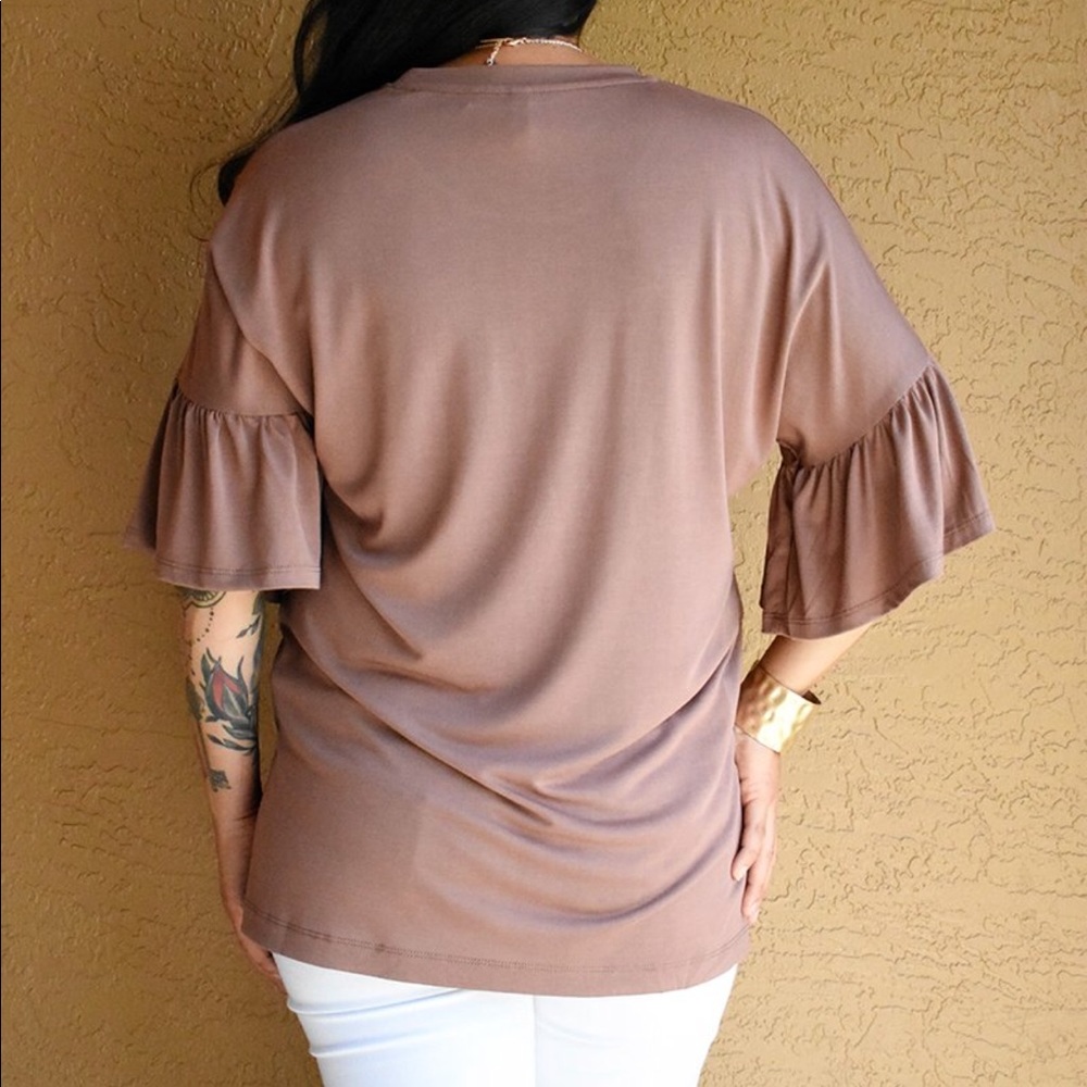 Bamboo Rufffle Sleeve Top - Picture 3 of 3